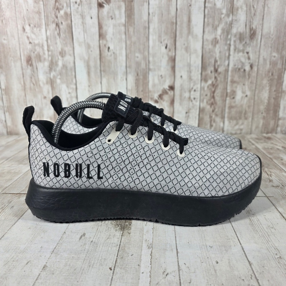 NOBULL Mesh Runner Grey Black Diamond Grid Training Shoes Womens 9 Mens 7.5